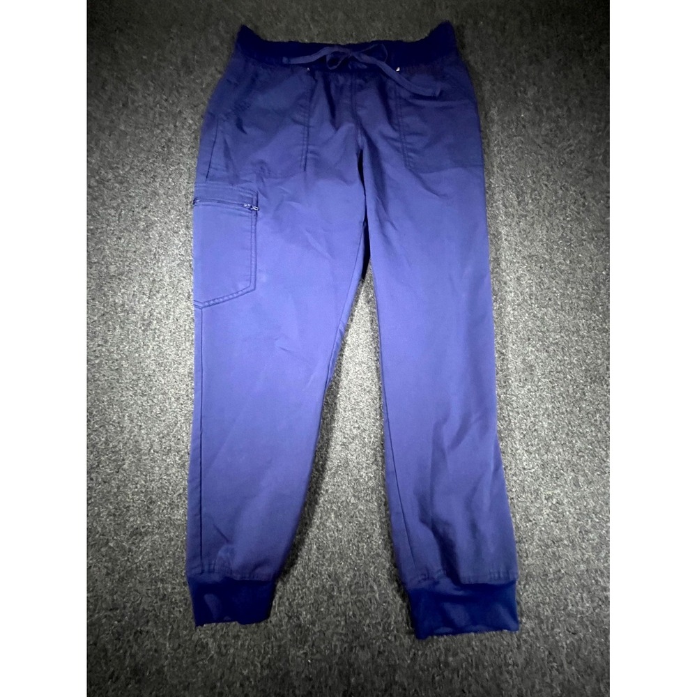AP Scrubstar Scrub Cargo Jogger Pants Womens Medium Petite Navy Blue Medical